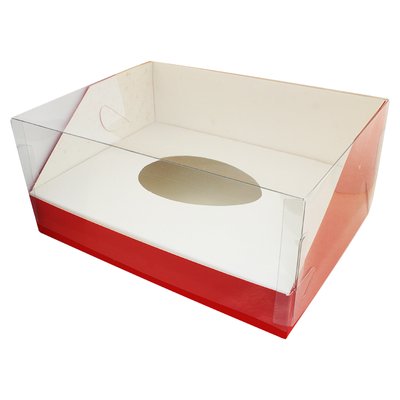 Коробка аквариум для десерта Яйцо красная 24х18х11см (5шт) lp105 фото