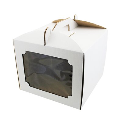 Коробка для торта с окном 25х25х20см (5шт) lp56 фото