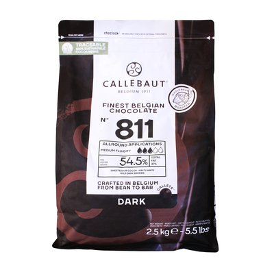 Шоколад чорний Callebaut 54,5%, 2,5кг 811-E4-U71 фото