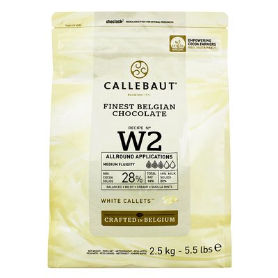 Шоколад білий Callebaut W2 28%, 2,5кг W2-E4-U71 фото