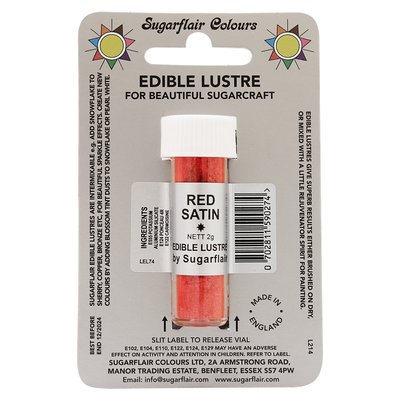 Сверкающий краситель Sugarflair Красный атлас (Red Satin) E131 фото