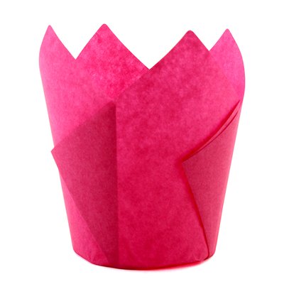 Паперова форма для кексів Тюльпан - Рожевий, 150шт ТЛ-1::rose фото