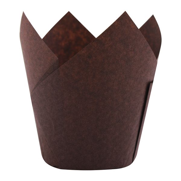 Бумажная форма для кексов Тюльпан - Коричневые, 160шт ТЛ-1::brown фото