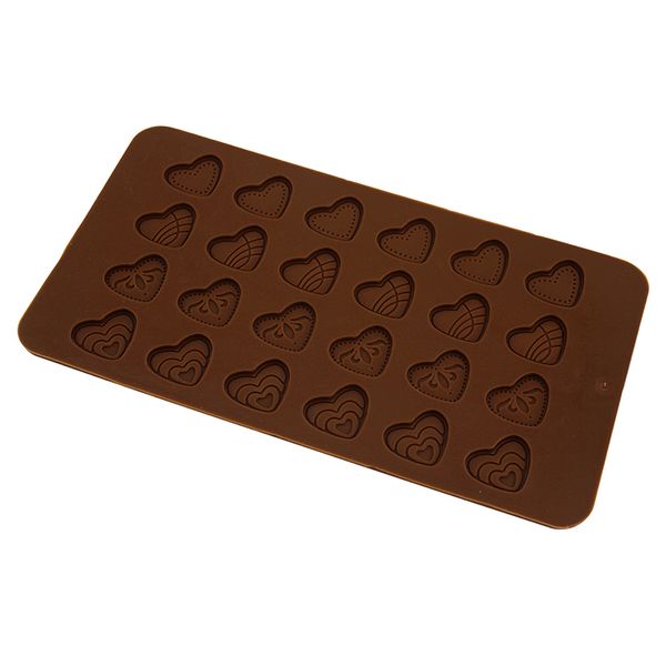 Силіконова форма для шоколаду і карамелі Серця-монетки 1345 фото