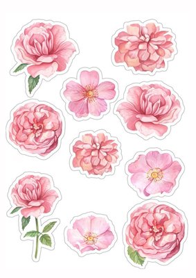 Цукрова картинка Рожеві весняні квіти 20x30см 028028/pr338 фото