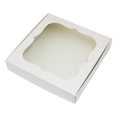 Коробка для пряників 15х15см Молочна/Біла з вікном (5шт) 927::15 фото