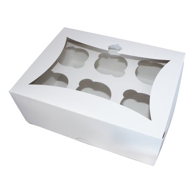 Коробка для капкейків 6шт Біла з вікном Кекс (5шт) 972::27 фото