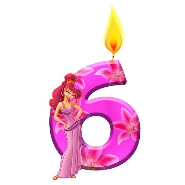 Вафельная картинка Цифра 6 Принцесса Disney 13,5х6,5 wk604 фото