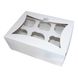Коробка для капкейков 6шт Белая с окном Кекс (5шт): Сервировка и упаковка