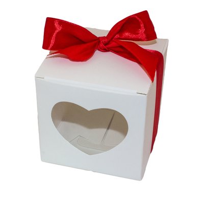 Коробка для капкейков 1шт Сердце белая (5шт) lp6::3 фото