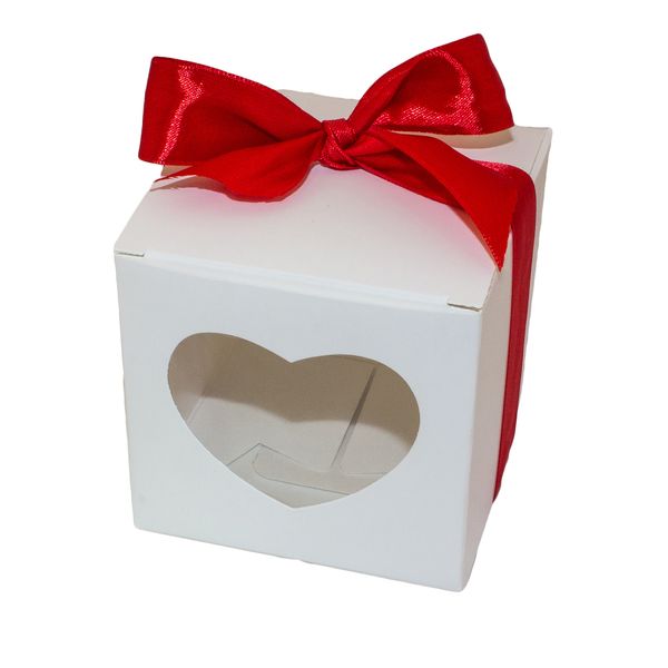 Коробка для капкейков 1шт Сердце белая (5шт) lp6::3 фото