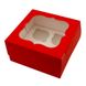 Коробка для капкейков на 4шт Красная (5шт): Сервировка и упаковка