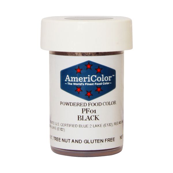 Черная Сухая кондитерская краска Americolor PF01 фото