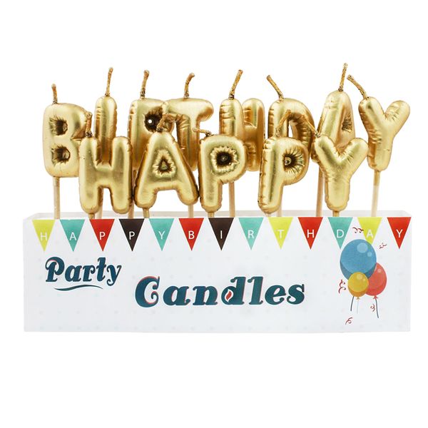 Набор металлизированных свечей Happy Birthday Balloon Золото, ОПТ 0579::1опт фото