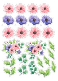 Вафельна картинка Рожево-фіолетові квіти 20x30см 027027/pr405 фото