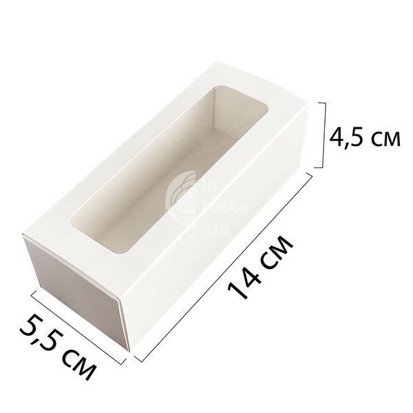 Коробка для макаронс 14х5,5х4,5см с окном (5шт) 893 фото