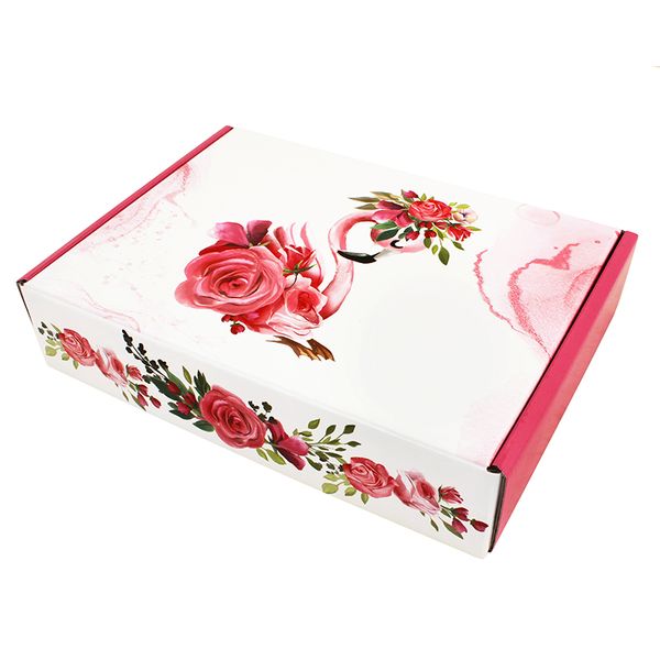 Коробка из микрогофры Фламинго в цветах (5шт) av11::4 фото