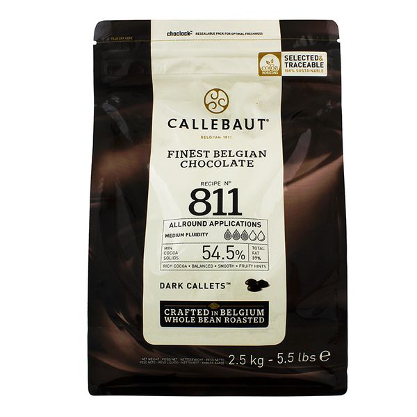 Шоколад чорний Callebaut 54,5%, 2,5кг 811-E4-U71 фото