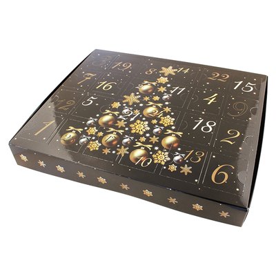 Коробка для Адвент-календаря Merry Christmas (черный) 31х25х4см 1749::1 фото