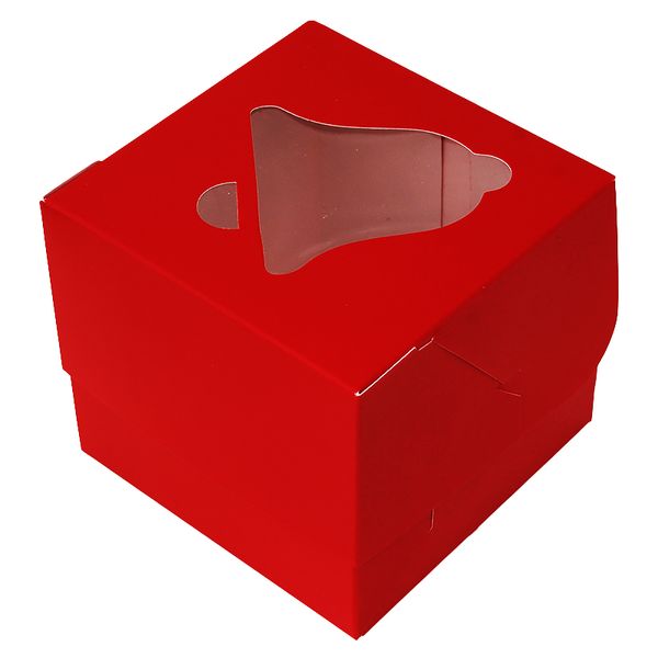 Коробка для капкейків 1шт Червона дзвіночок (5 штук) lp6::7 фото