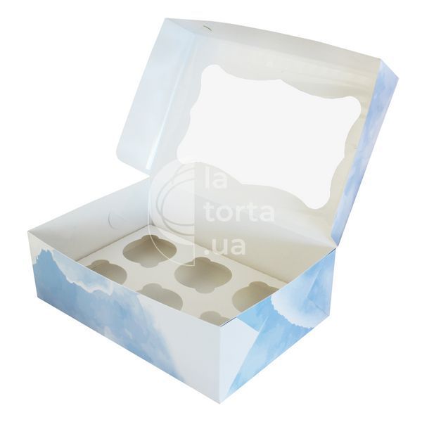 Коробка для капкейків на 6шт З Україною в серці 25x17x9см (5шт) 972::30 фото