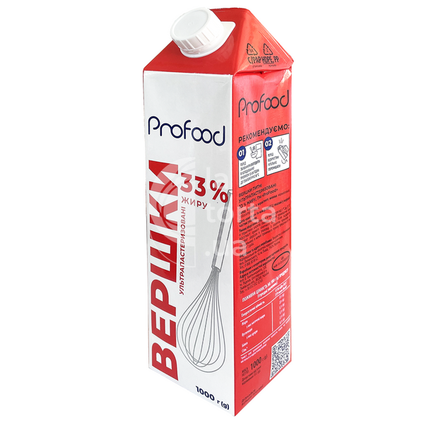 Сливки кондитерские 33% ProFood, 1л 131337 фото
