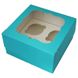 Коробка для капкейків на 4шт Бірюзова (5шт): Сервірування та пакування
