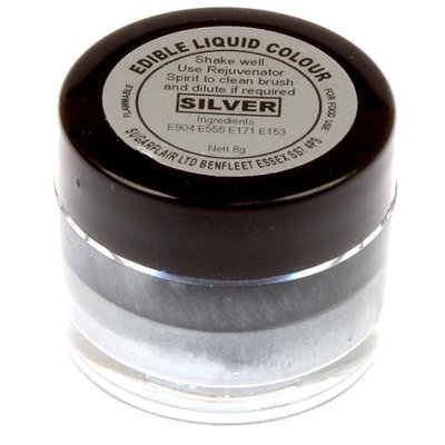 Жидкий краситель Sugarflair для готовых изделий Серебро T102 фото