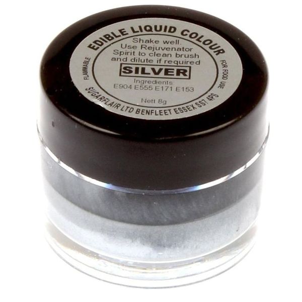 Жидкий краситель Sugarflair для готовых изделий Серебро T102 фото