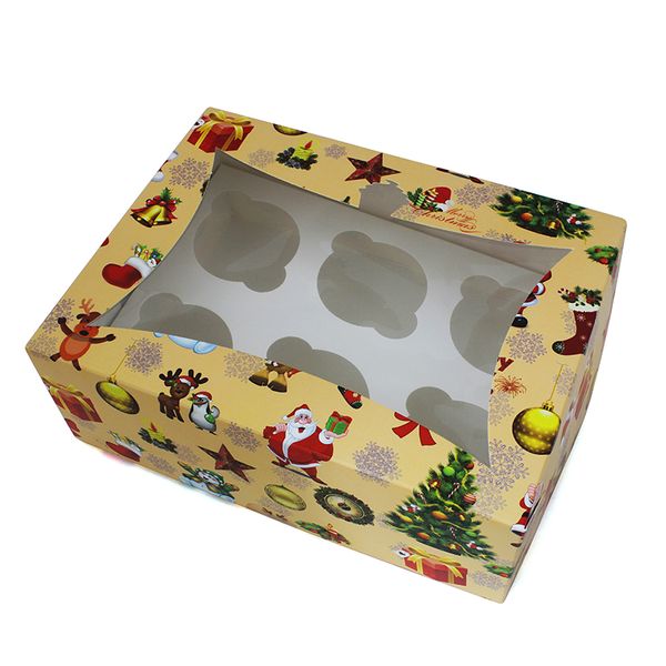 Коробка для капкейков на 6шт Рождество (5шт) 972::25 фото