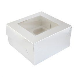Коробка для капкейков на 4шт серебряная 17,5х17,5х9см (5шт) 164::7 фото