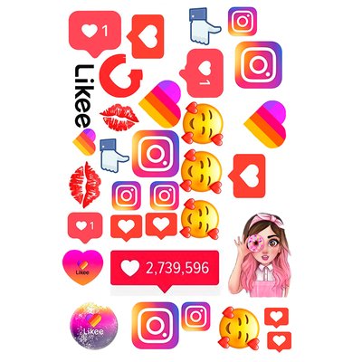 Сахарная картинка Instagram Likee 20х30 028028/pr90 фото