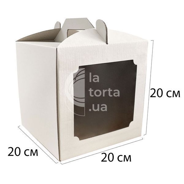 Коробка для торта 20х20х20см с окном (5шт) 20-02132/lp124 фото