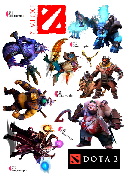 Вафельная картинка игра Dota 2 20x30см 027027/pr497 фото