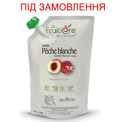 Пюре з білих персиків La Fruitière з тростинним цукром, 1кг 3011044000 фото