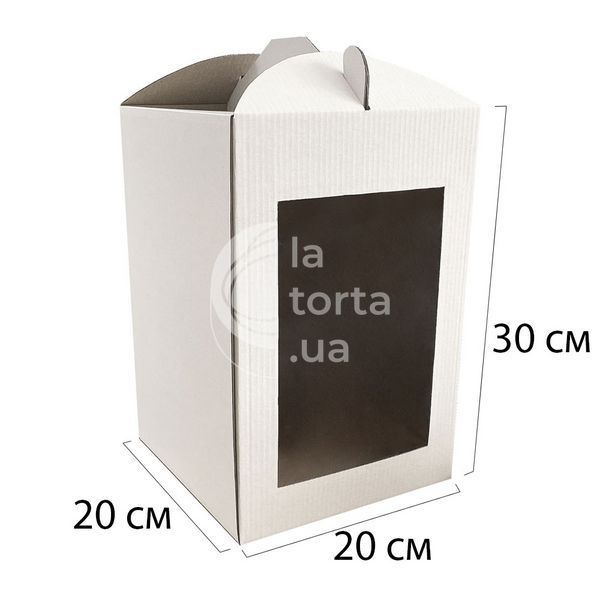 Коробка для торта 20х20х30см з вікном(5шт) 20-02176/lp125 фото