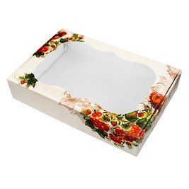 Коробка для пряников 10х15см с окном Рябина (5шт) 1143::10 фото