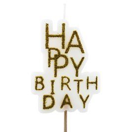 Свічка Happy Birthday Золото 38275 фото