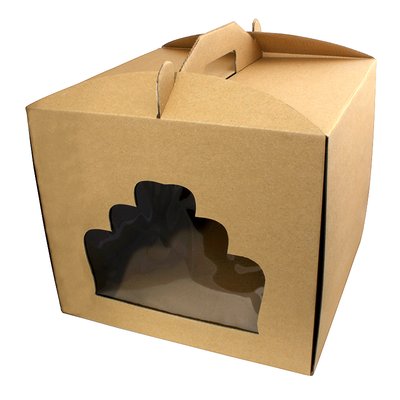 Коробка для торта с окном крафт 30х30х25см (5шт) lp10::1 фото