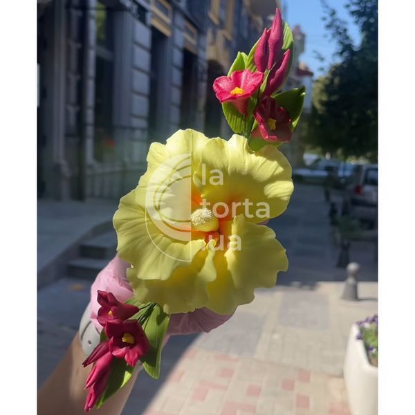 Цукрова фігурка Букет гібіскуса 00767 фото