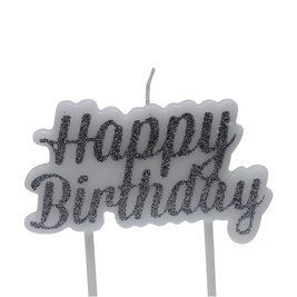 Свічка Happy Birthday Срібло 38276 фото
