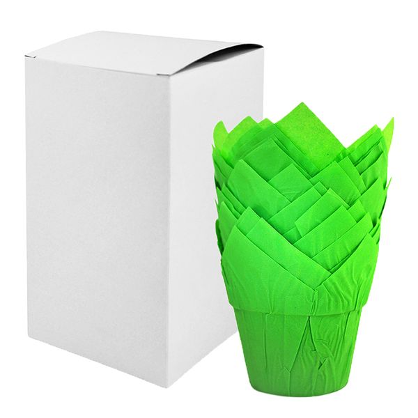 Набор форм для кексов Тюльпан с бортом Зеленый, 20шт 506090 фото