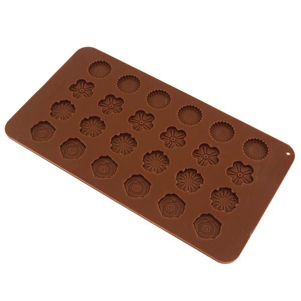 Силіконова форма для шоколаду і карамелі Квіти-монетки 1882 фото