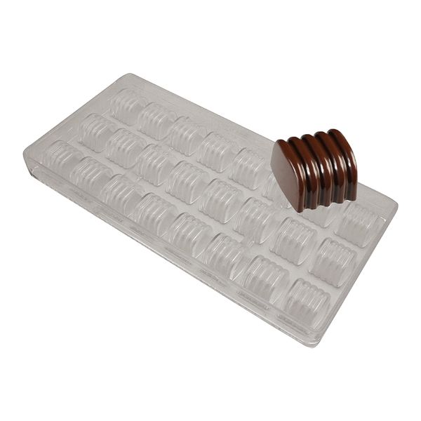 Полікарбонатна форма для шоколаду Рифлений квадрат 296 фото