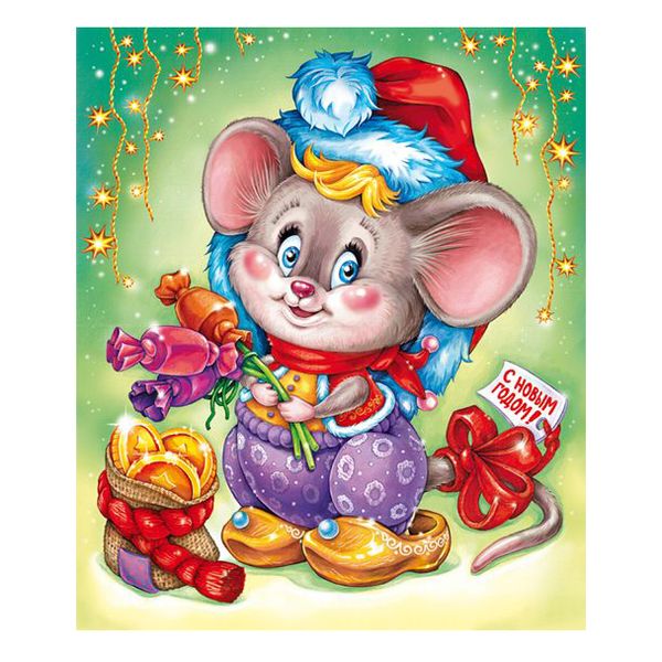 Вафельна картинка Мишка з цукерками 14х20 wk513 фото