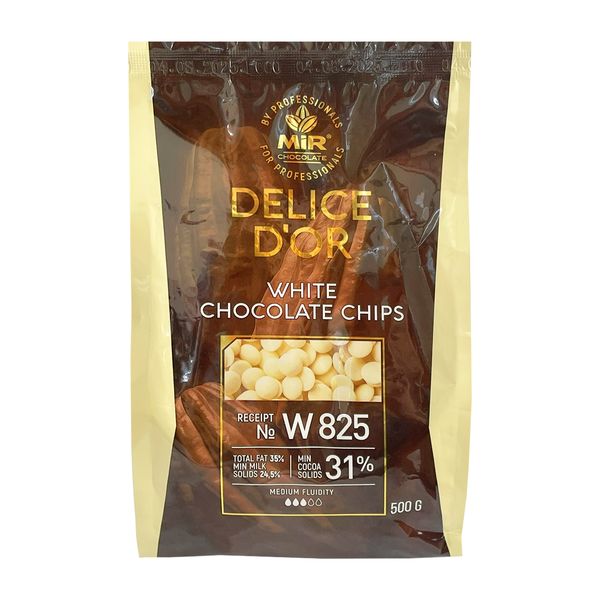 Шоколад белый W825 31% Delice D’or, 500гр W825 фото