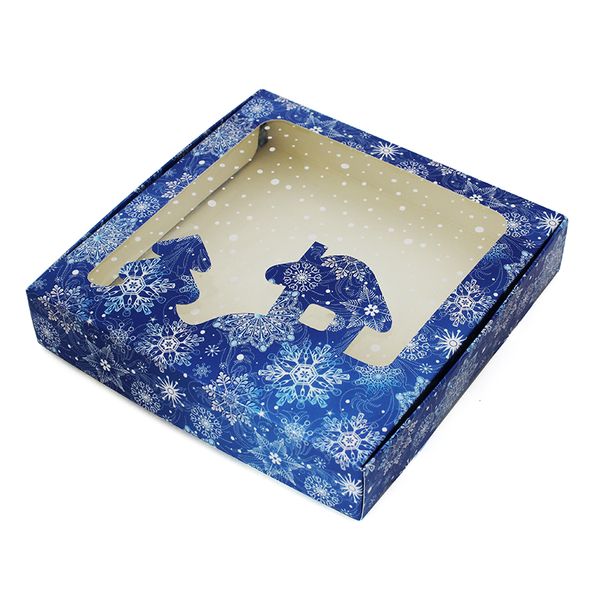 Коробка для пряников 15х15см Новогодняя синяя (5шт) 927::7 фото