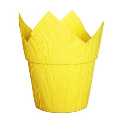 Набір форм для кексів Тюльпан з бортом Жовтий, 20шт 506090::3 фото