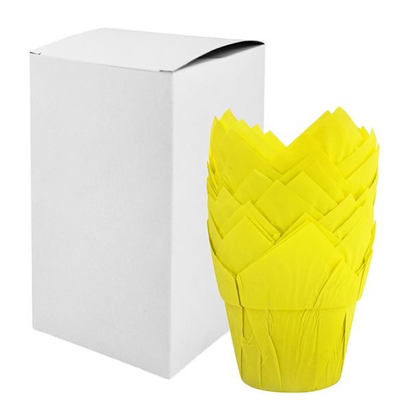 Набір форм для кексів Тюльпан з бортом Жовтий, 20шт 506090::3 фото