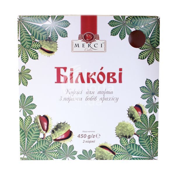 Коржи для торта Белковые с ядрами бобов арахиса, 2шт 490010 фото